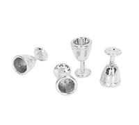 Generic Juego de Mini Copas de Vino de Simulación, Decoración Brillante Que Aumenta la Creatividad de los Niños para Casa de Muñecas Material: Aleación (4 Plata)