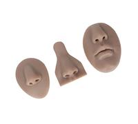 Generic Juego de Modelos de Nariz de Silicona Suave, Nariz de Práctica 3D Flexible para Procedimientos Cosméticos y de Perforación, 3 Piezas (Piel Oscura)