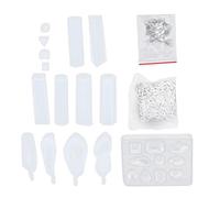 Generic Juego de Moldes de Silicona de 125 Piezas, Moldes de Joyería de Resina Seguros y Duraderos para una Fácil Elaboración, Perfectos para Entusiastas del Bricolaje, Material Reutilizable de
