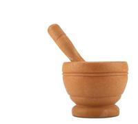 Generic Juego de Mortero y Mortero de Plástico, Molinillo Manual de Ajo y Jengibre, Herramienta de Cocina para Hierbas, Especias, Pastillas con Agarre Cómodo Ergonómico (Color madera)