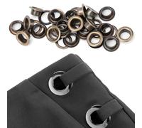 Generic Juego de Ojales de Latón, 100 Piezas, Accesorios de Punto Duraderos para Modificaciones de Ropa, Bronce Plateado, Dorado y Negro (14mm)