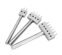 Generic Juego de Perforadoras para Cinturones, Herramientas de Perforación Duraderas para Técnicas de Tallado de Cuero, Perforadoras de Acero de 3 Piezas para Grabado en Cuero, Tamaños de 5 Mm, 6 Mm