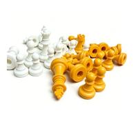 Generic Juego de Piezas de Ajedrez de 32 Piezas, Color Blanco Amarillo Brillante, Versátil para el Hogar, Club y Desarrollo de Habilidades de Viaje (49mm)