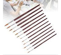 Generic Juego de Pinceles de Pintura de Textura Suave, Cerdas de Nailon Duraderas para Artistas de Acuarela Gouache, 12 Piezas (punta de borgoña)