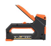 Generic Juego de Pistola Grapadora 6 en 1 de Alta Resistencia para Reparaciones del Hogar, Manualidades y Muebles, con Quitagrapas para una Fácil Extracción - Nylon/TPR/acero Al Carbono