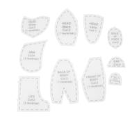 Generic Juego de Plantillas de Costura de Oso con Memoria de Acrílico Preciso para Hacer Fácilmente Muñecas para Entusiastas de la Costura, Hijas y Madres, 10 Piezas de Reglas de Plantilla Acrílicas