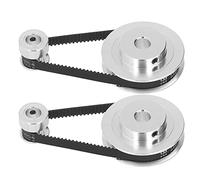Generic Juego de Poleas de Distribución de Aleación de Aluminio de Transmisión Suave con Ruedas de 4 Piezas y Correa de 2 Piezas de 200 Mm, para Tornos CNC, Perforadoras, Buen Efecto de Ahorro de