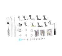 Generic Juego de Prensatelas para Máquina de Coser de Acero Inoxidable, Kit de Repuesto Económico para Máquina de Coser Plana Industrial, con 10 Pies Prensatelas para Entusiastas de la Costura DIY