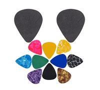 Generic Juego de Púas y Soportes para Guitarra, 10 Piezas de Paletas de Púa de Celuloide, Fácil de Pegar en Guitarra, Soporte Adhesivo para, para bajo Eléctrico Acústico, Ukelele, Verde, 35 * 30 *