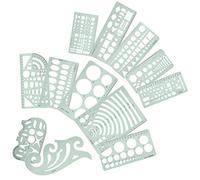 Generic Juego de Reglas de 12 Piezas para Diseños de Patrones y Costura Precisos, Reglas de Plástico Ligeras y Duraderas para Manualidades Dibujos