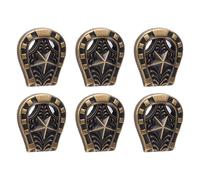 Generic Juego de Remaches de Bronce de Aleación con Forma de Herradura, Cierre Seguro y Duradero para Manualidades en Cuero, 6 Juegos de 25x27 Mm con Tornillos para Bolsos, Cinturones, Zapatos, Ropa