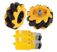 Generic Juego de Ruedas Mecanum de Rueda de Coche Robot Inteligente con Componentes de Motores 60mm 3V-12V DC Juguete de Movimiento de Deriva