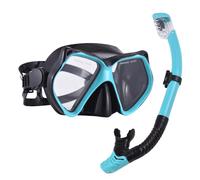 Generic Juego de Snorkel para Adultos, Equipo de Snorkel de Vidrio Templado para Adultos con Seco y Válvula de Purga, Hebilla Ajustable, Juego de de Viaje para Nadar y Bucear (#1)