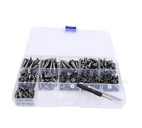 Generic Juego de Tachuelas de Metal Duradero, 180 Piezas para Personalizar Equipos y Atuendos de Estilo Punk, Plateado y Negro