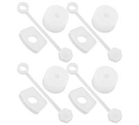 Generic Juego de Tapones de Silicona a Prueba de Derrames de 4 Piezas, Diseño Compacto para Accesorios de Vasos y Prevención de Fugas de Bebidas (Blanca transparente)