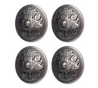 Generic Juego de Tornillos de Remache para Manualidades de Cuero Remaches de Textura de Flor Decorativa de 32 Mm con Tornillos Cruzados de 7 Mm para Bolsos y Cinturones Aleación de Zinc Inoxidable