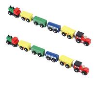 Generic Juego de Tren de Juguete de Madera con Vagones Coloridos para Diversión Educativa en la Primera Infancia - 2 Juegos de 12 Piezas