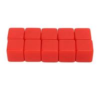 Generic Juego Duradero de Dados de Enseñanza en Blanco para Educación Matemática, Juego de 30 Uds para Escribir en Cubos para Accesorios de Aula (Rojo)