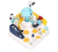 Generic Juego Educativo de Rompecabezas de Pista de Carreras de Juguete de Aventura de Coche con Pista de Vehículo Inercial Manual, Juego de Entrenamiento de Habilidades Motoras para Niños,