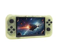 Generic Jugador de Juego Portátil, 5 Pulgadas IPS 2GB DDR4 Respuesta Rápida de 64GB Consola de Juego USB C Handheld C Consola (Amarillo Transparente)