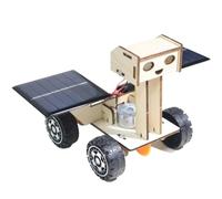 Generic Juguete de Energía Solar Lunar Rover, Rompecabezas de Madera, Kit de Modelo de Ensamblaje de Coche con Energía Solar para Niños, Experimentos Científicos, Enseñanza Artesa