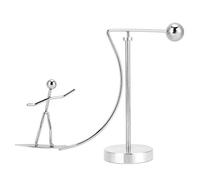 Generic Juguete de Equilibrio para Decoración única del Hogar, Mini Escultura de Escritorio Descompresiva, Juguete de Física Científica para Aliviar el Estrés, Acero Inoxidable, 5.1x7.1in