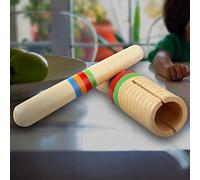 Generic Juguete de Madera para Niños Guiro Crow Sounder para Educación Temprana Superficie Lisa y Color Brillante Instrumento Musical para Niños Palo de Madera Maciza de 5 Pulgadas