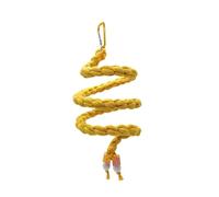 Generic Juguete de Pie, Juguete para Masticar, Juguete Grueso para Colgar en, Perchas de Cuerda para Pájaros, Cacatúas, Periquitos, Suministros para, Amarillo