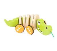 Generic Juguete de Tracción de Madera para Niños Pequeños, Juguete de Cuerda de Madera para Caminar, un de Tracción Largo para Bebés de 10 Meses con Forma de Cocodrilo con