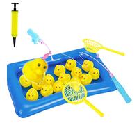 Generic Juguete Inflable para Bañera, Juego de Pesca de Pato para Niños, Juguete Educativo para Jugar en el Agua, Juego de Pesca de Pato de Piscina Magnética
