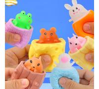 Generic Juguete para Apretar, Bonito Ratón de Queso, Alivio del Estrés, Taza Exprimidora de Descompresión para el Trabajo, Aprendizaje, Material TPR (Ratón De Queso)