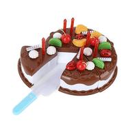 Generic Juguete para Cortar Pastel de Chocolate para Niños Mayores de 3 Años, Juego de Pastel de Cumpleaños Duradero con Exquisitas Pegatinas para de Frutas, Mejora la Relación Entre e Hijos, Hecho