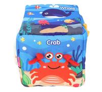 Generic Juguete Sensorial de Felpa de bebé, Contenido Rico Educación Cognitiva Caja de Tejido Sensorial del bebé, Incluye 3 Tejidos, para Regalos de Ducha (Océano)