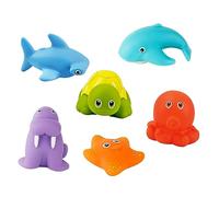 Generic Juguetes de Dierbad, BB Squeawer Spray Spray Divertida Divertida Juguetes de Bañera de Animales para Niños para el Baño (6 Juguete de Animales)