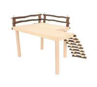 Generic Juguetes de Escalada para Hámster, Plataforma de Troncos Natural, Escalera para Hacer Ejercicio, Olor a Madera para Mascotas, 11,8x8,3x8,3 Pulgadas para Hámsteres, Osos Dorados