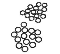 Generic Kit de Arandelas de Tuerca M9 para bajo de Guitarra Eléctrica, Sujetadores de Conector de Superficie Lisa para Toma Jack, Material Metálico para Entusiastas de la Música (BLACK)