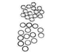 Generic Kit de Arandelas de Tuerca para Guitarra de Metal de Alta Calidad, Rosca Hembra M9 con Paso de 0,75 Mm, Ideal para Bajistas Eléctricos, 14 Tuercas y Arandelas Incluidas (SILVER)