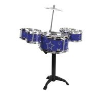 Generic Kit de batería de jazz para niños juego de batería para niños juguete con 5 tambores 1 plato material ABS para coordinación ojo-mano educación (azul)
