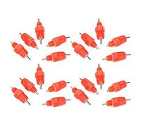 Generic Kit de Bebedero con Tetina de Agua para Ganado, sin Desorden, para Pollo, Pato, 20 Piezas, Comedero para Pájaros, Acero Inoxidable + Plástico, Rojo + Plata, 5 * 1,8 Cm, Conexión de Rosca R1/8