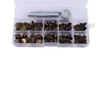 Generic Kit de Botones Duraderos con Cierres a Presión de Latón Antiguo de 15 Mm para Proyectos de Bricolaje de Artesanía en Cuero, 30 Juegos