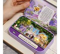 Generic Kit de Casa de Muñecas de Madera DIY con Luz LED, Artesanía en Miniatura para Niños de 14 Años en Adelante, Decoración de Madera (Q-010 Dulces Sueños Entre Flores)