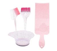 Generic Kit de Coloración Cabello Bol y Pincel para Mezclar Tinte Juego de Recipientes Rosa Tamaño Cómodo Cepillo Doble Función Peine Adecuado para Uso Doméstico y Teñido Fácil