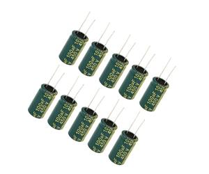 Generic Kit de Componentes Electrónicos de Uso General del Condensador Electrolítico Radial para Aficionados Color Verde Surtido 16-450V 100uf-10000uf (450v 100uf 10 piezas en una bolsa)