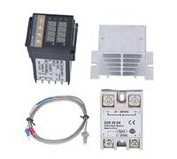 Generic Kit de Controladores de Temperatura PID REX C100 de Alta Precisión para Granja, Regulador de Termostato Digital Impermeable para Incubadora y Granja (40A)