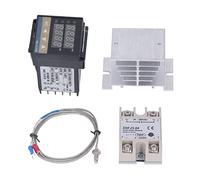 Generic Kit de Controladores de Temperatura PID REX C100 de Alta Precisión para Granja, Regulador de Termostato Digital Impermeable para Incubadora y Granja (25A)