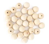 Generic Kit de Cuentas de Madera de 40 Mm, 30 Cuentas Redondas para Decoración de Graffiti en Ropa y Papel, Ideal para Amantes de las Manualidades y Decoración del Hogar