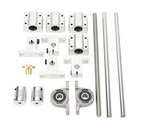 Generic Kit de Eje de Acero Inoxidable de Movimiento Lineal, Bloque Deslizante SC8UU Duradero de Baja Fricción para Automatización Industrial, Impresora 3D, Aleación de Aluminio (8-250)