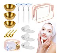 Generic Kit de esteticista de diez piezas: cuencos, cucharas, cepillos, diademas y bolsa impermeable