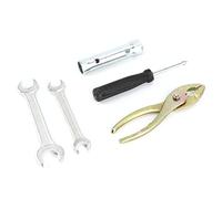 Generic Kit de Herramientas de Reparación de Motocicletas Juego Completo de Metal de para Todas las Motos Llave + Destornillador + Alicates Enchufe para Bujías Fijación Universal Portátil para