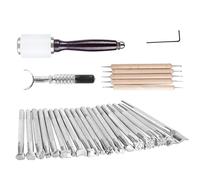 Generic Kit de Herramientas Profesionales para Trabajar el Cuero con 28 Piezas para Manualidades, Estampación y Tallado de Artículos de Cuero, Ideal para Proyectos Personales y Regalos